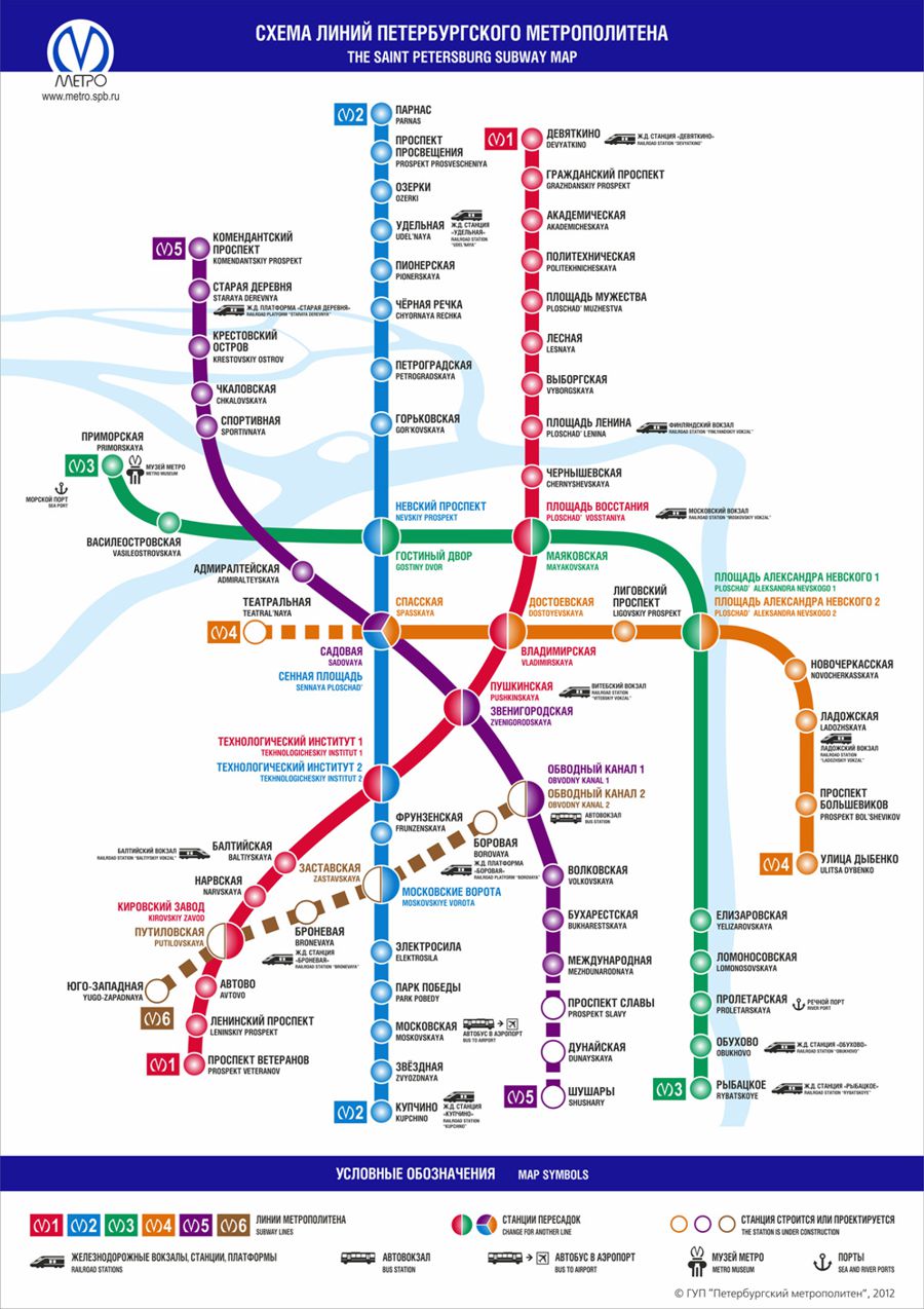 Схема Петербургского метро